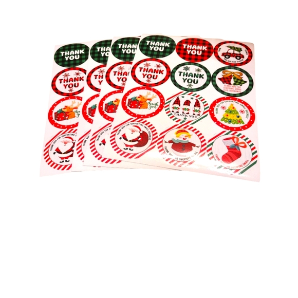 BOGO SALE! THANK YOU CHRISTMAS STICKERS 4 SHEETS/48 STICKERS - Picture 2 of 4
